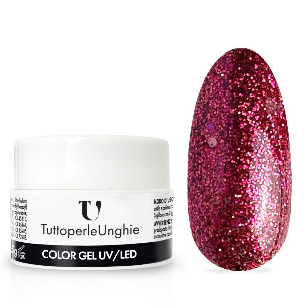 Gel Color Glitter Fuxia Olografico 5g