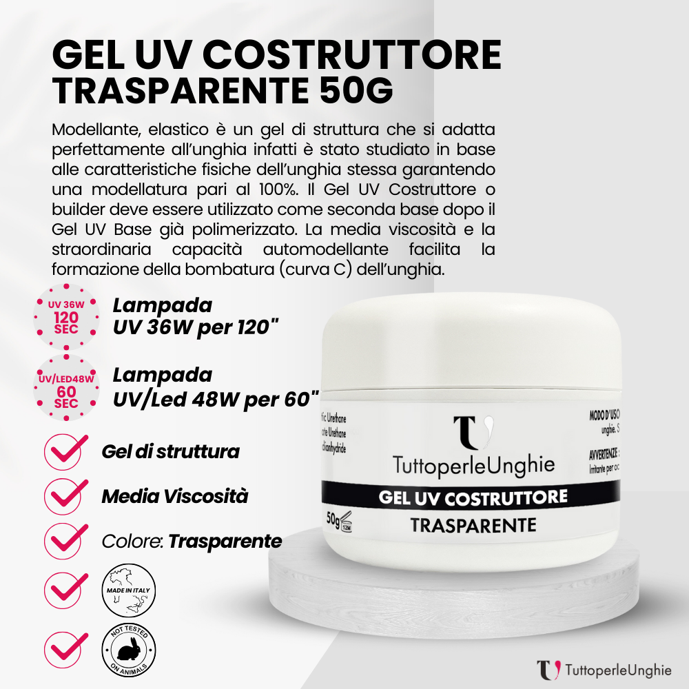 Gel UV Costruttore Trasparente 50g