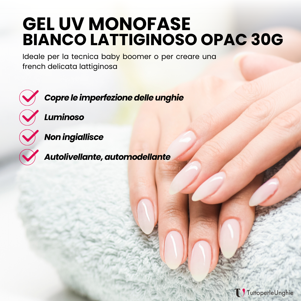 Gel UV Monofase Bianco Lattiginoso Opac 15g