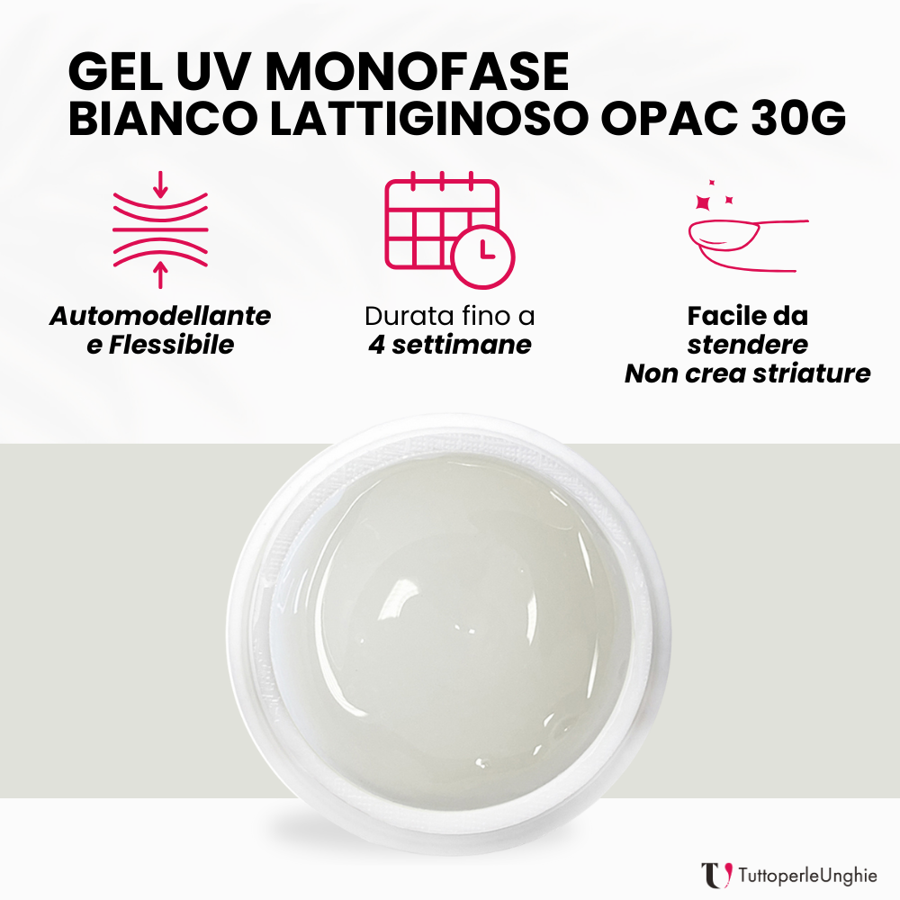 Gel UV Monofase Bianco Lattiginoso Opac 15g