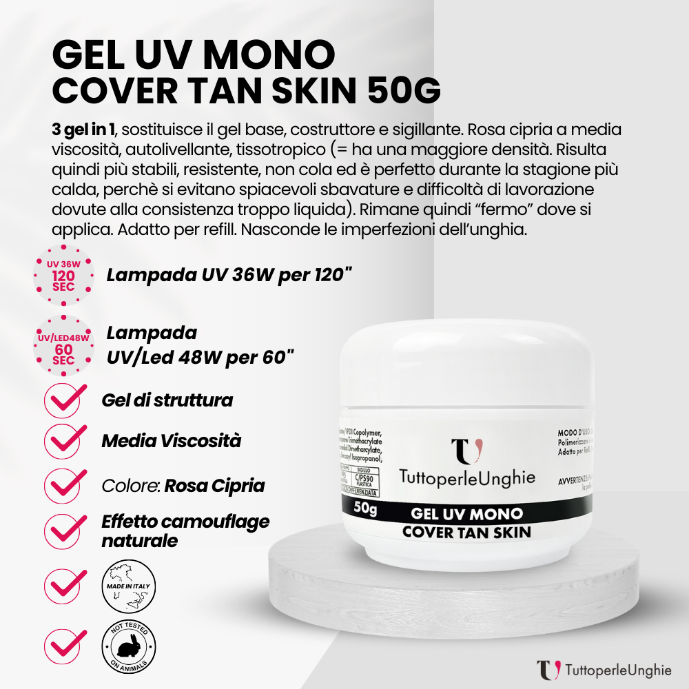 Gel UV Mono Cover Tan Skin 50g