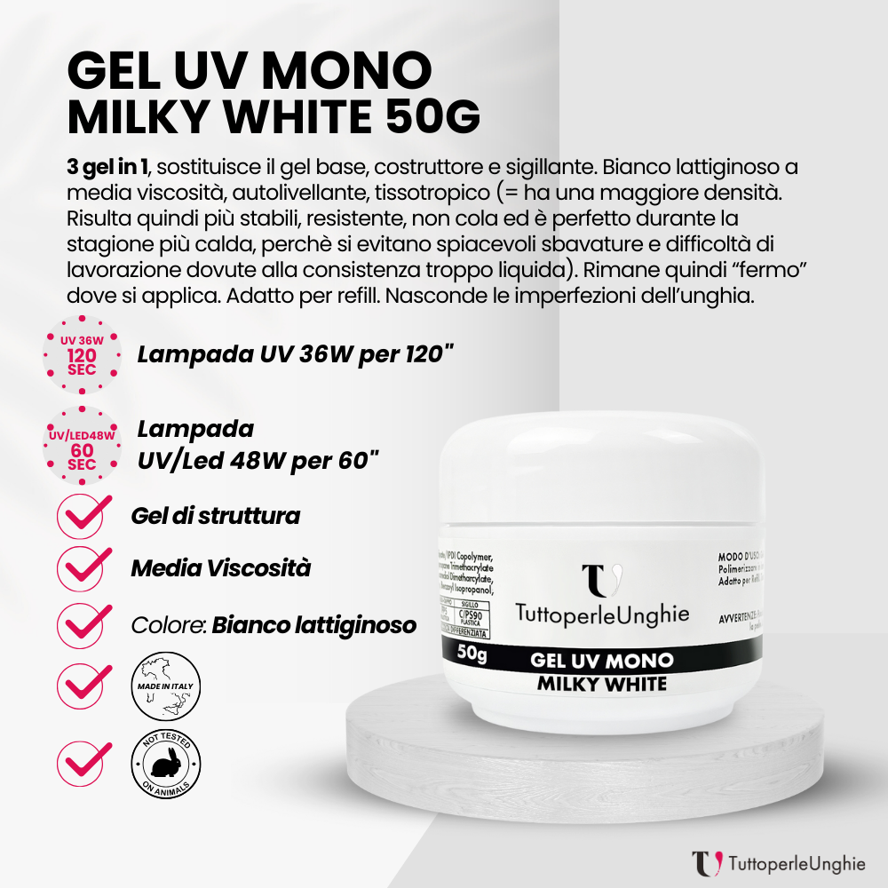 Gel UV Mono Milky White 50g