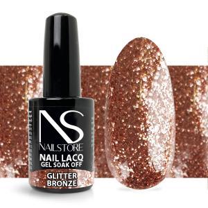 Semipermanente nail lacq glitter bronze-