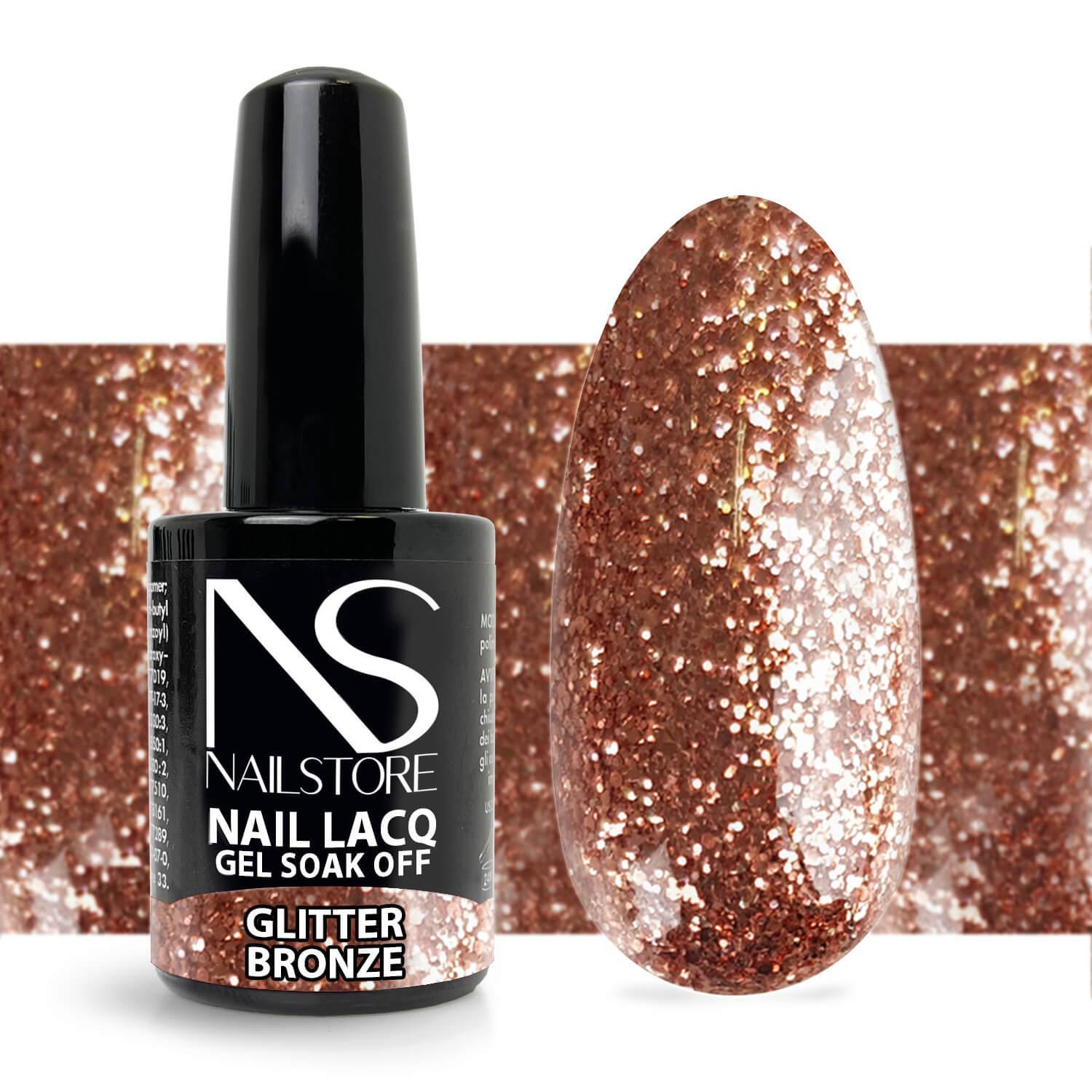 Semipermanente Nail Lacq Glitter Bronze-NAILSTORE