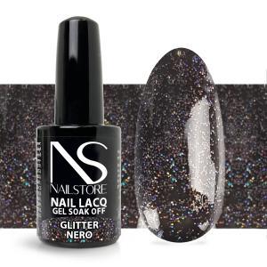 Semipermanente nail lacq glitter nero-