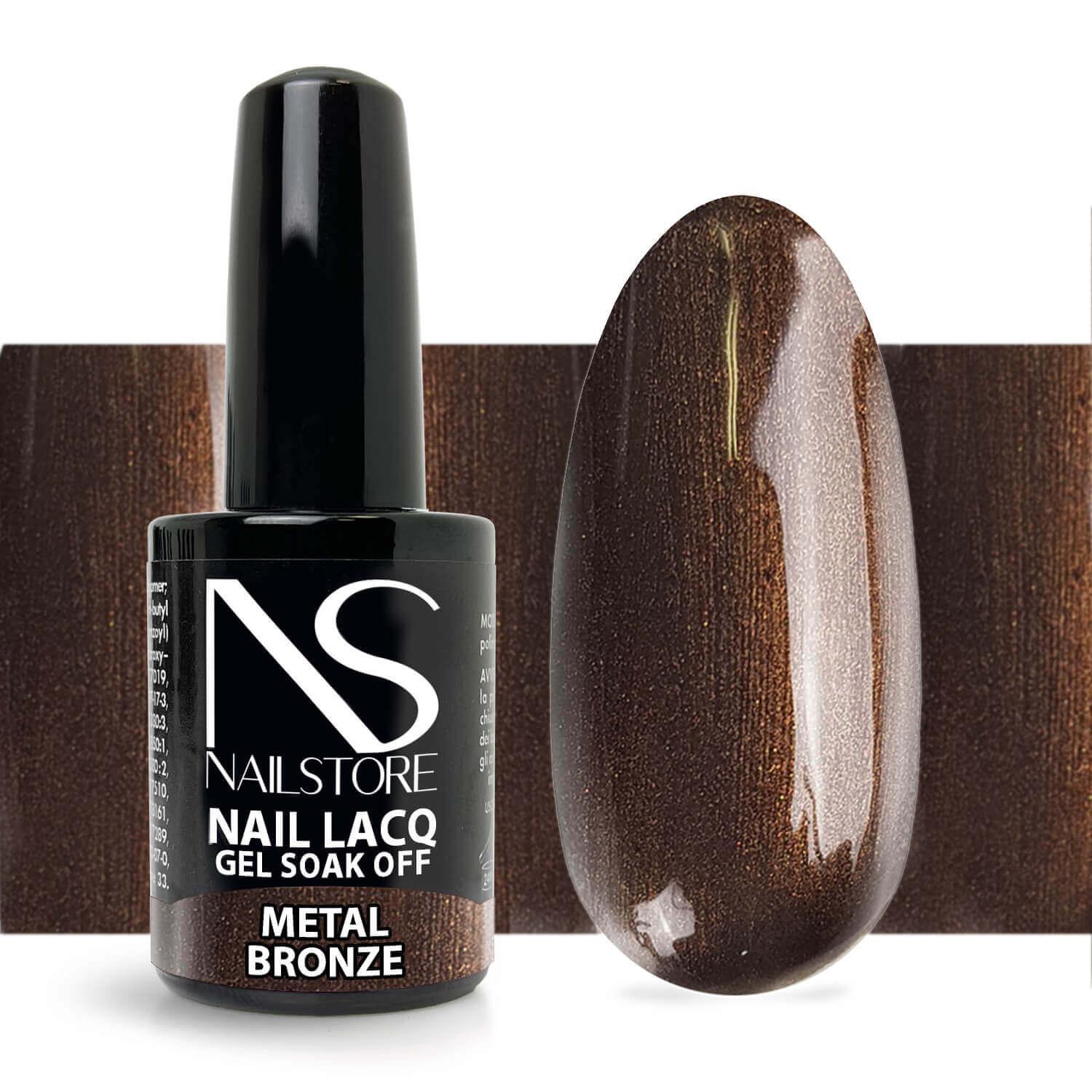 Semipermanente Nail Lacq Metal Bronze-NAILSTORE