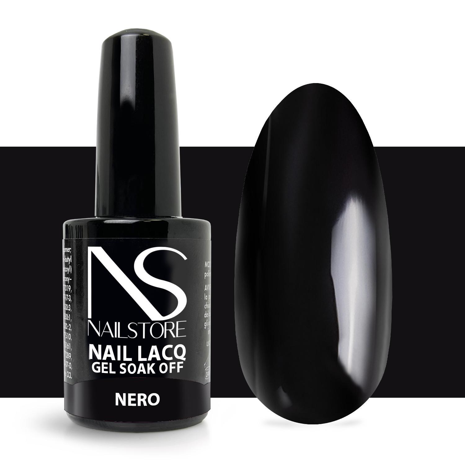 Semipermanente Nail Lacq Nero-NAILSTORE