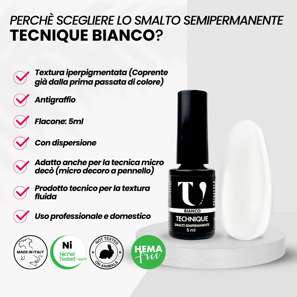 Smalto Semipermanente Bianco 5ml