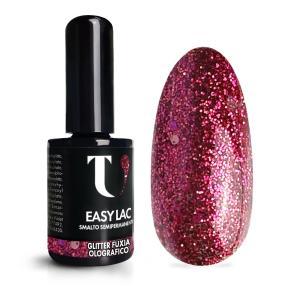 Smalto semipermanente glitter fucsia olografico 15ml