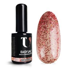 Smalto semipermanente rosso glitter 15ml