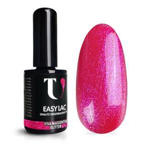 Smalto semipermanente viva magenta glitter 15ml