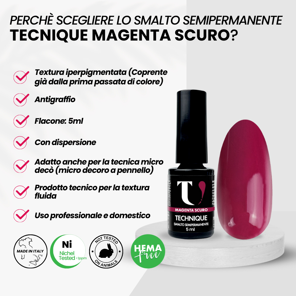 Smalto Semipermanente Magenta Scuro 5ml