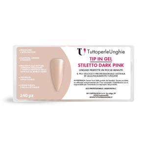 Tip in gel stiletto dark pink