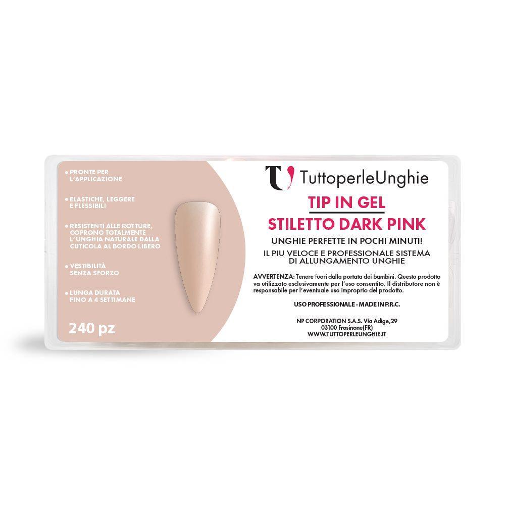 Tip in Gel Stiletto Dark Pink