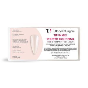 Tip in gel stiletto light pink