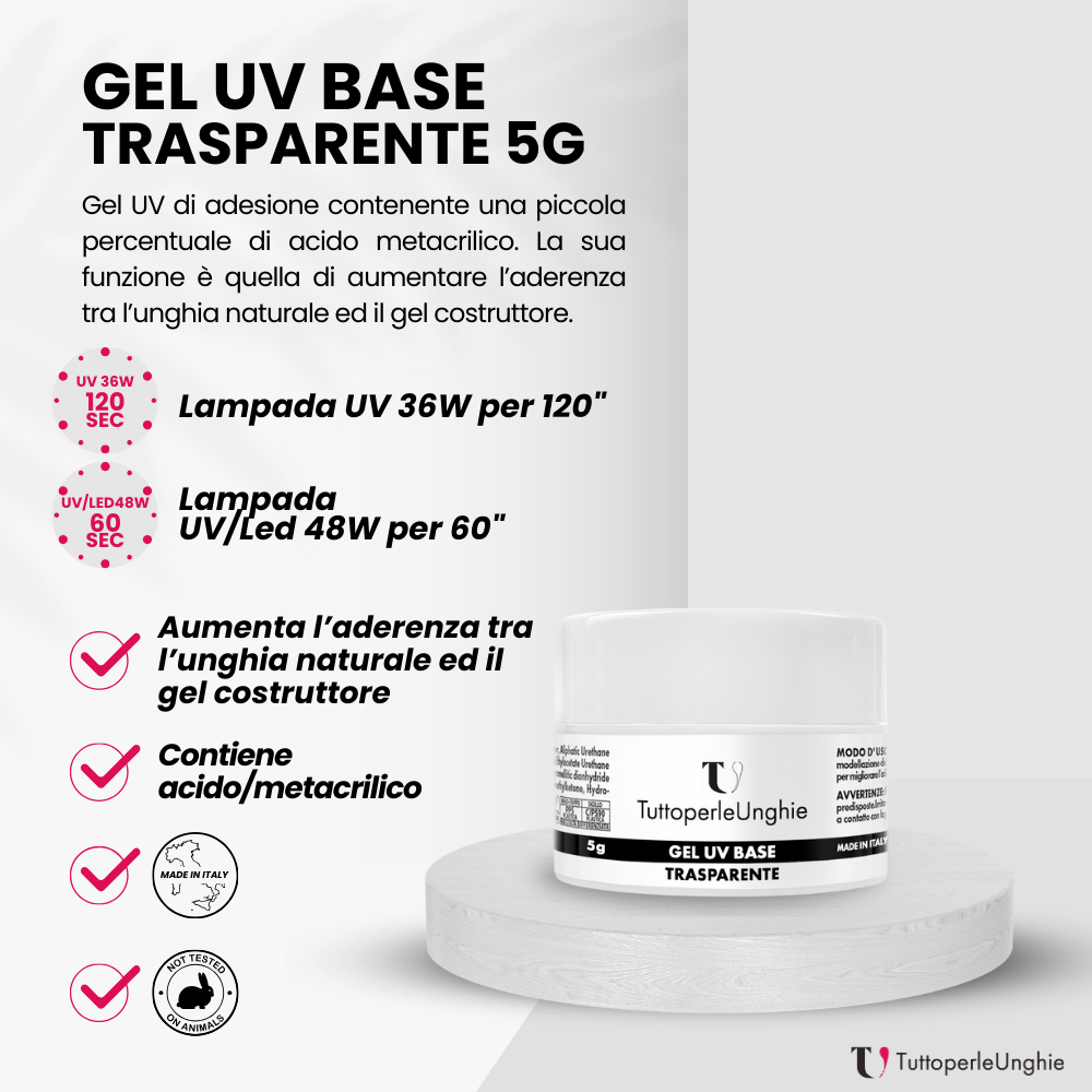 Gel UV Base Trasparente Professionale 5g