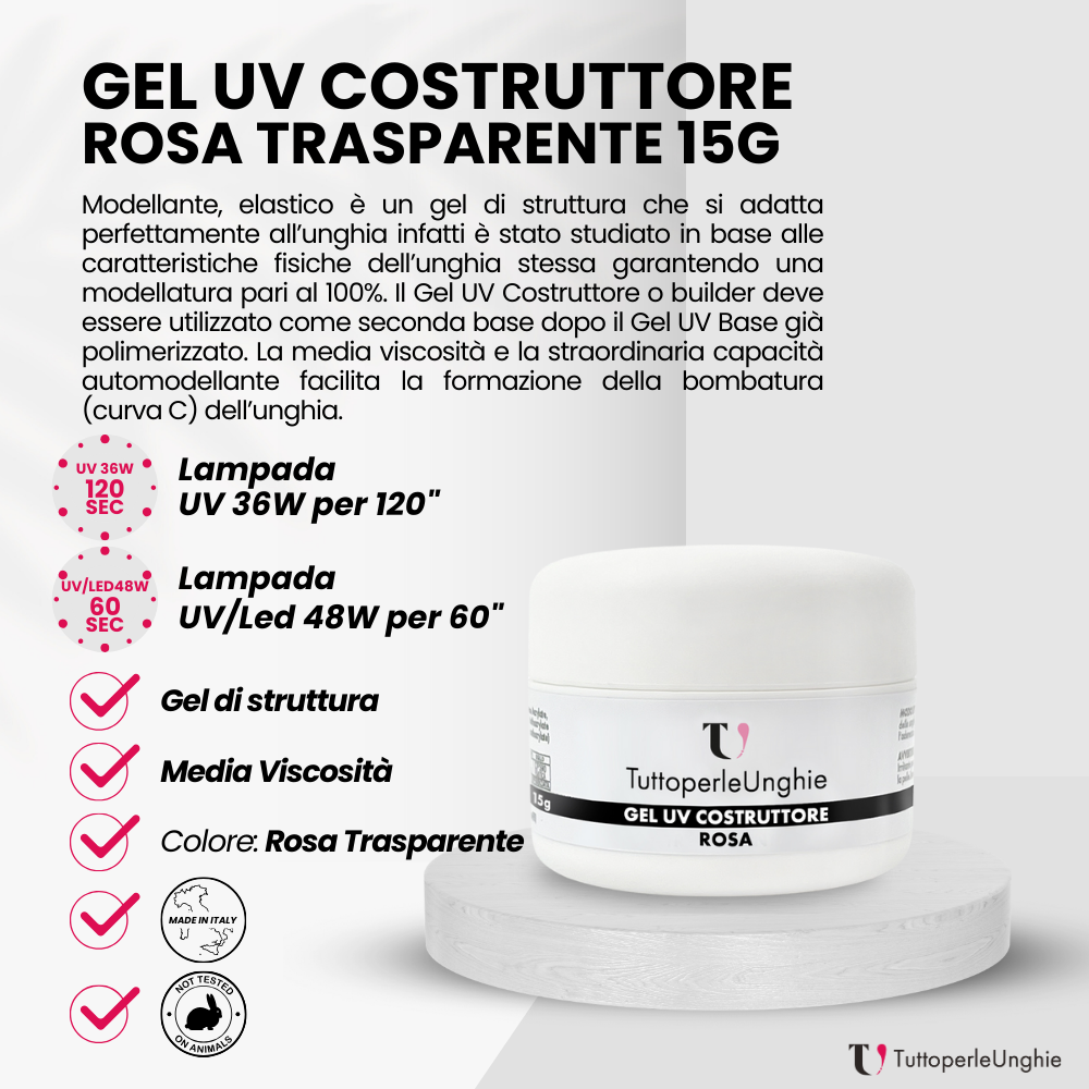 Gel UV Costruttore Rosa 15g