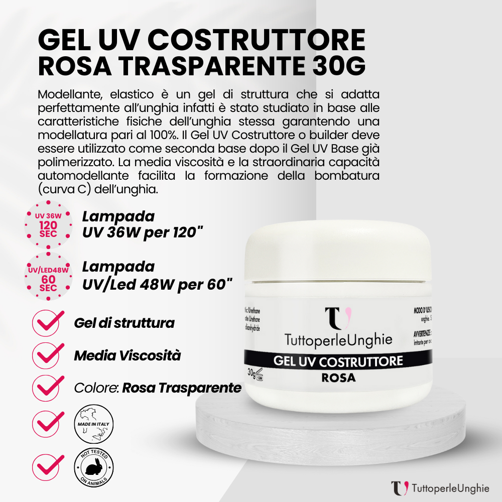 Gel UV Costruttore Rosa 30g