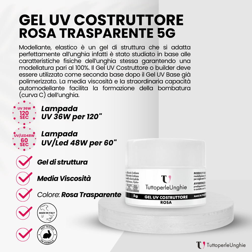 Gel UV Costruttore Rosa 5g