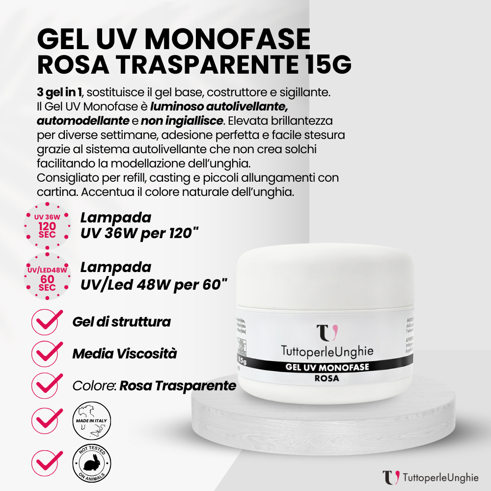 Gel UV Monofase Rosa 15g