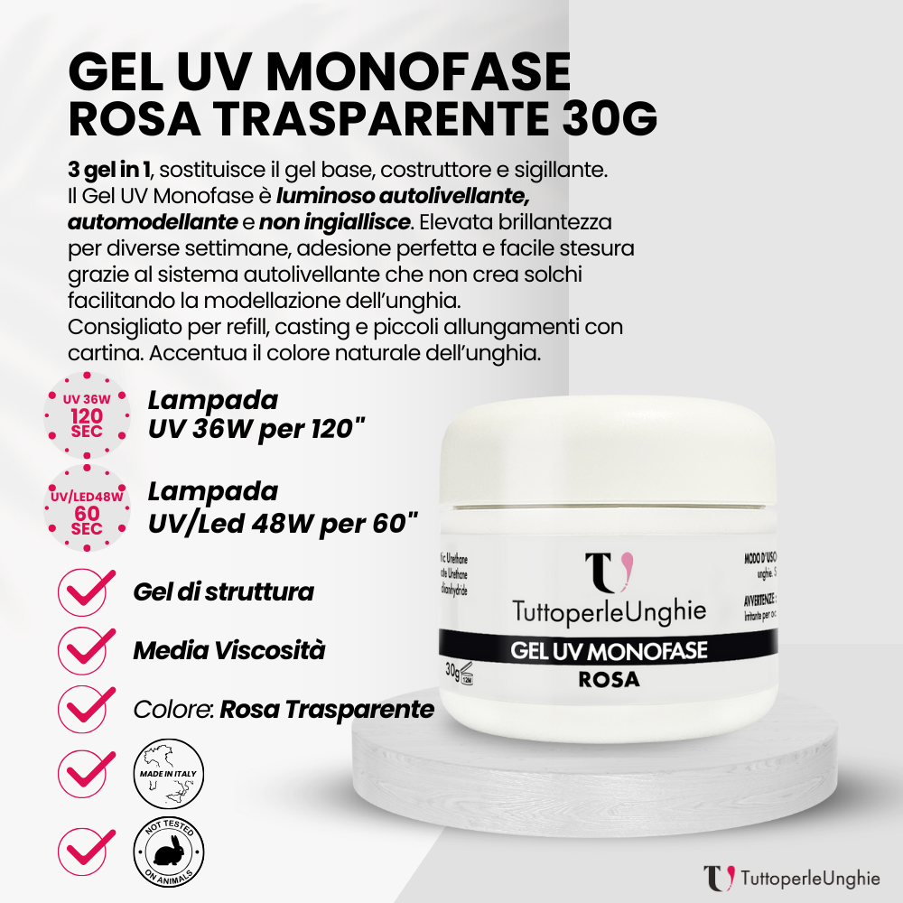 Gel UV Monofase Rosa 30g