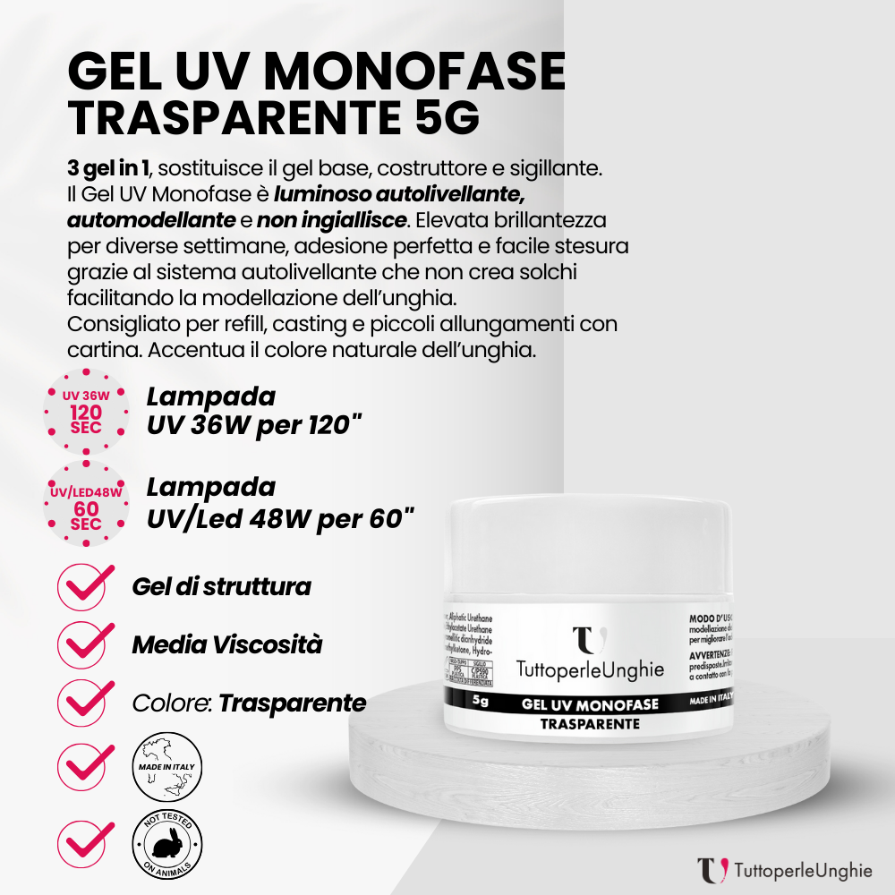 Gel UV Monofase Trasparente 5g