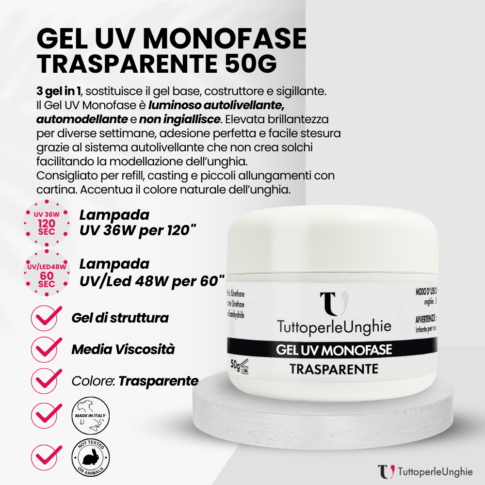 Gel UV Monofase Trasparente 50g