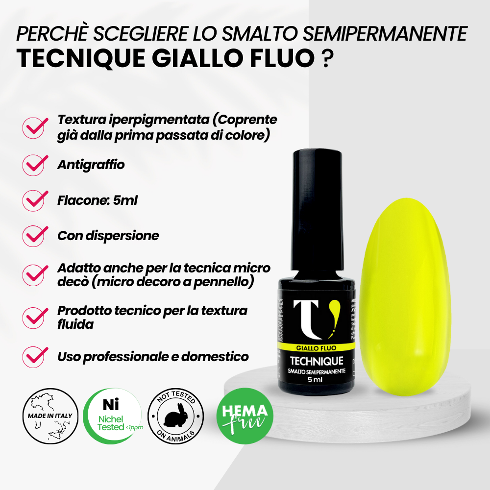 Smalto Semipermanente Giallo Fluo 5ml