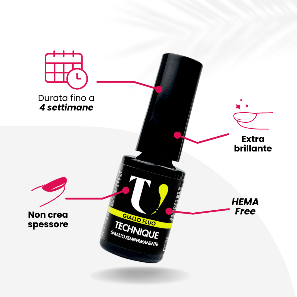 Smalto Semipermanente Giallo Fluo 5ml