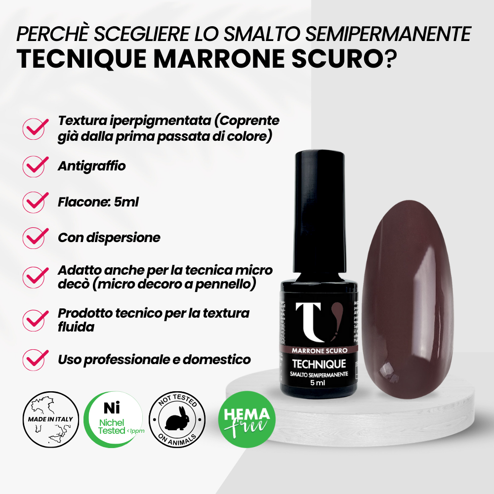 Smalto Semipermanente Marrone Scuro 5ml