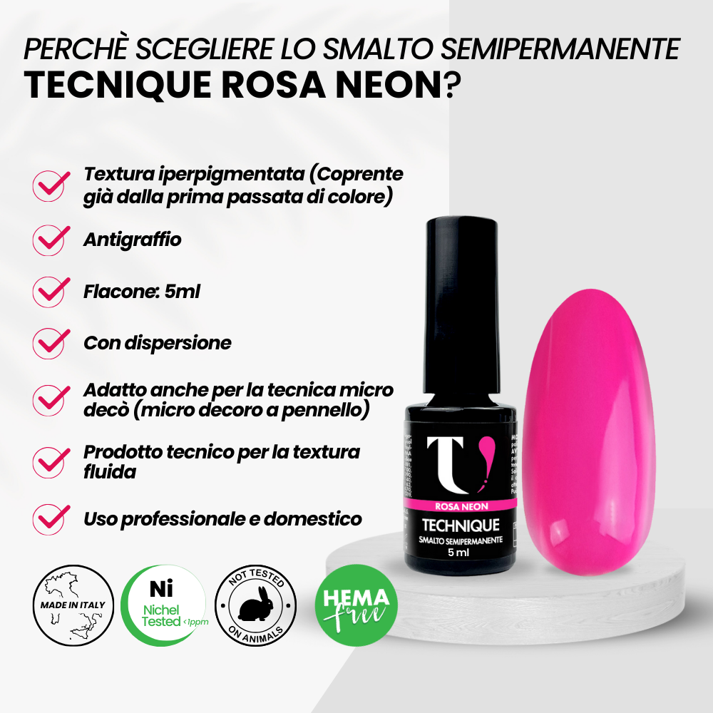 Smalto Semipermanente Neon Rosa 5ml