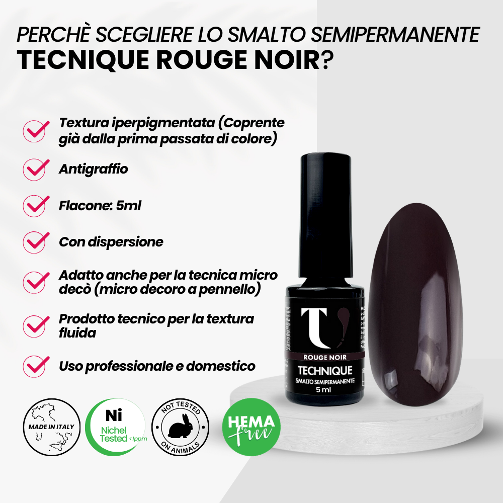 Smalto Semipermanente Rouge Noir 5ml