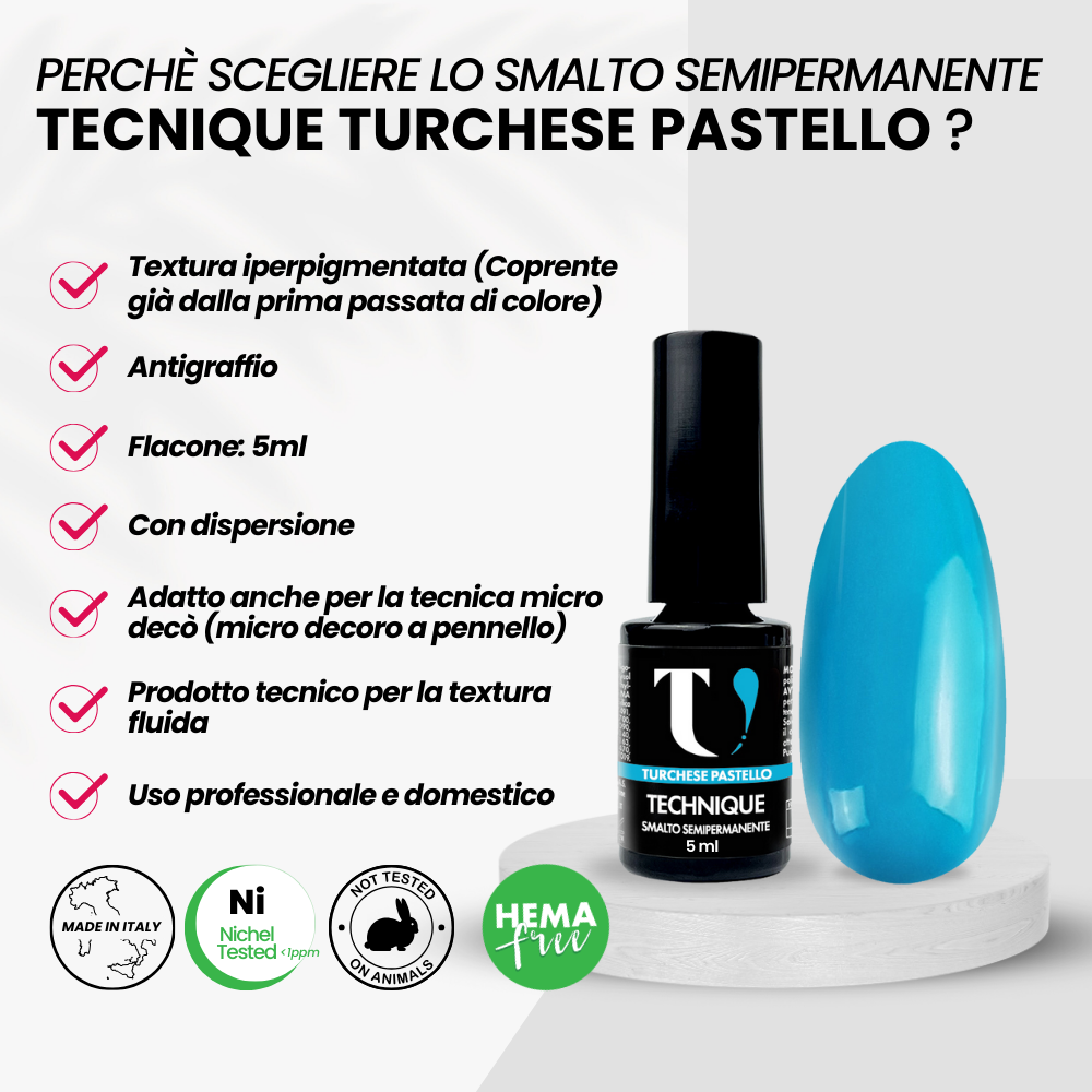 Smalto Semipermanente Turchese Pastello 5ml