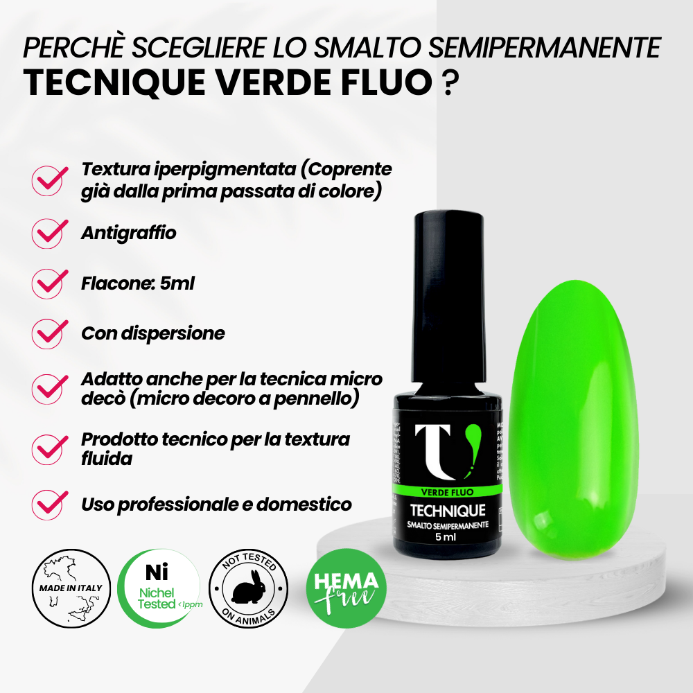 Smalto Semipermanente Verde Fluo 5ml