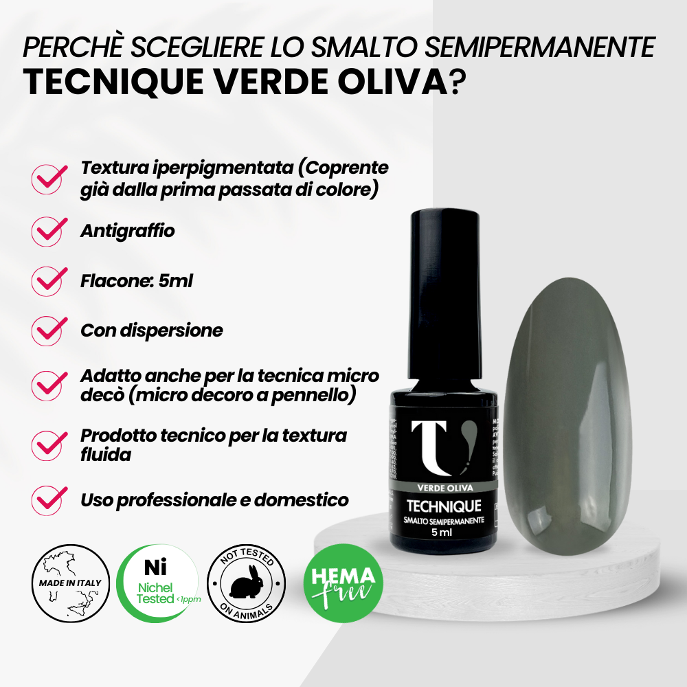 Smalto Semipermanente Verde Oliva 5ml