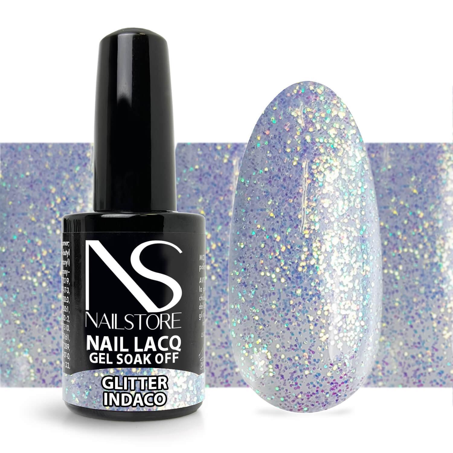 Semipermanente Nail Lacq Glitter Indaco-NAILSTORE