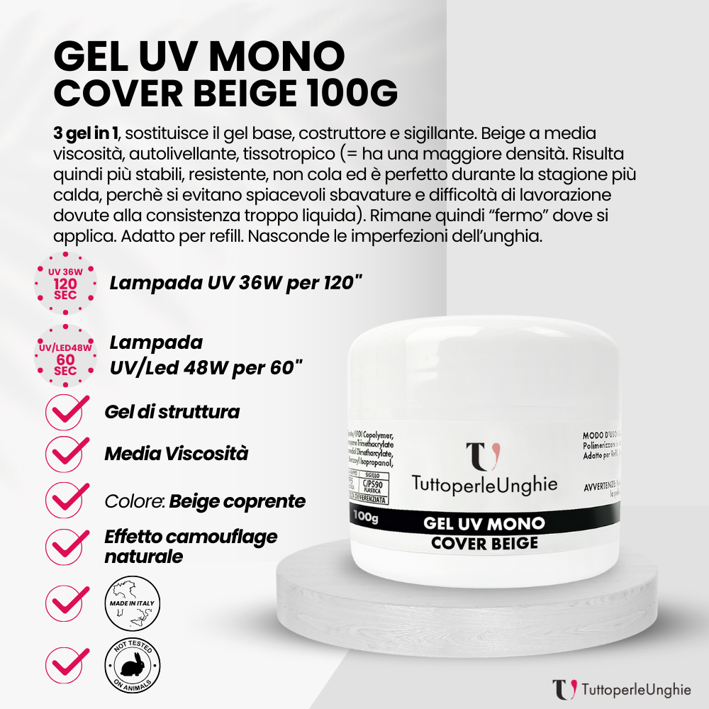 Gel UV Mono Cover Beige 100g