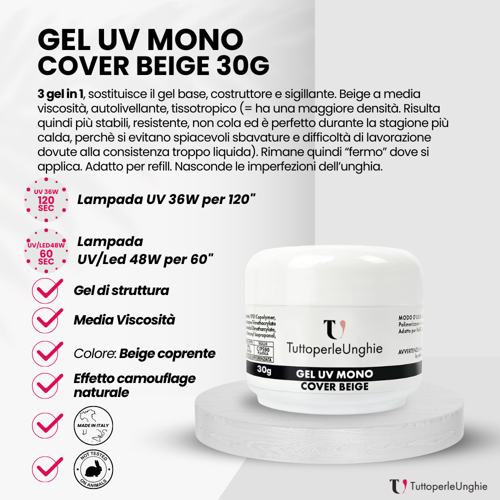 Gel UV Mono Cover Beige 30g