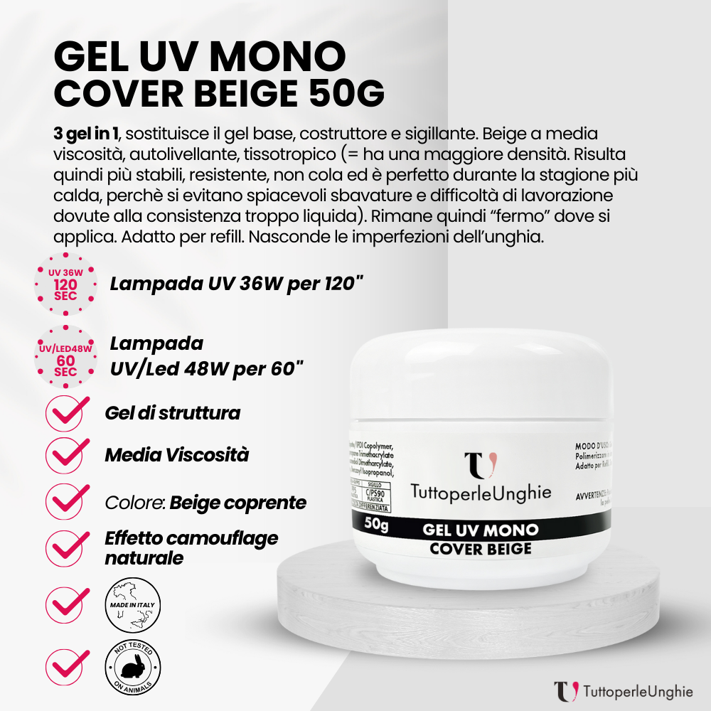 Gel UV Mono Cover Beige 50g