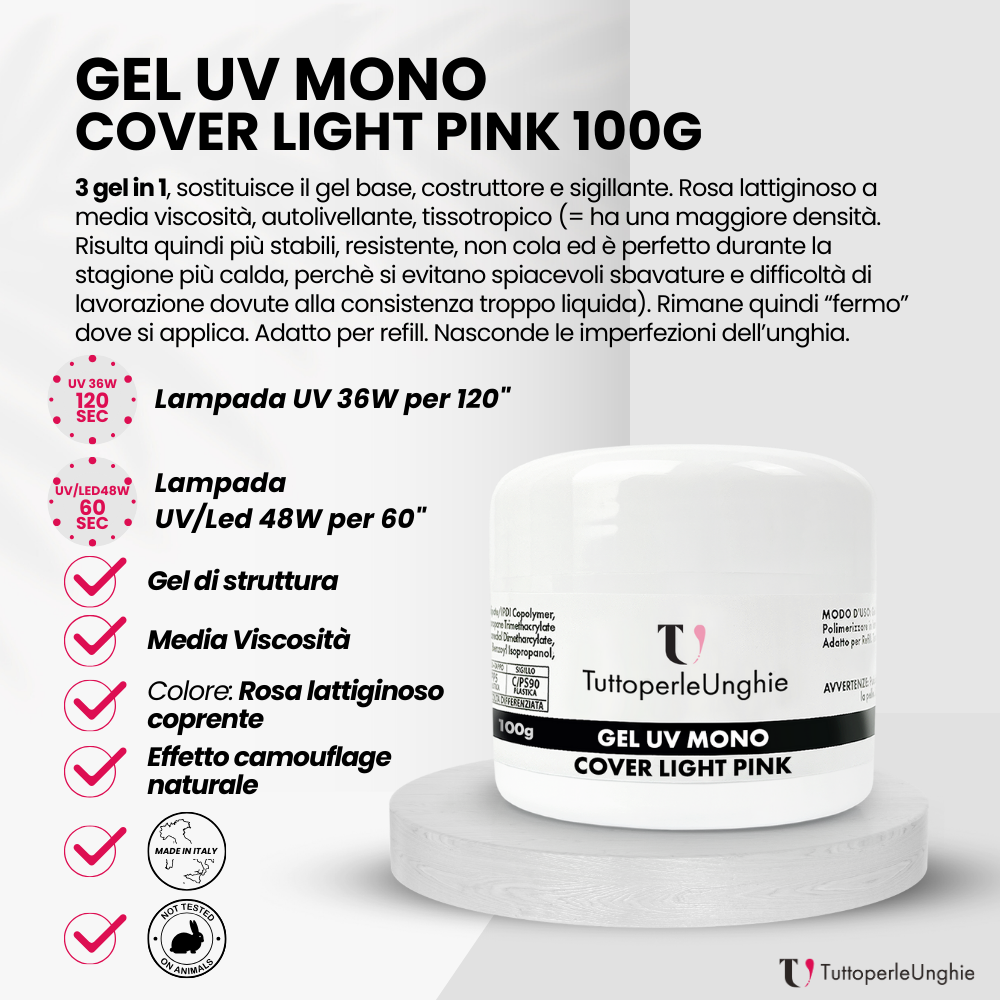 Gel UV Mono Cover Light Pink 100g