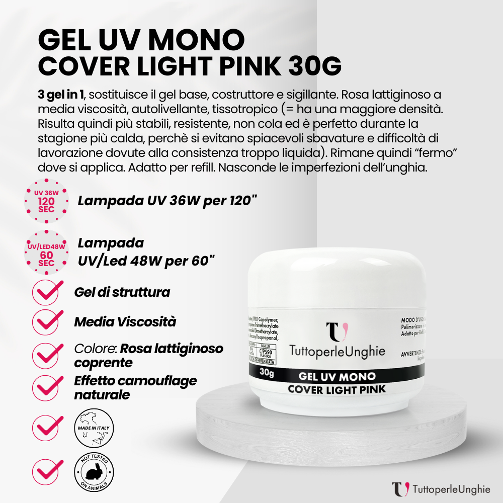 Gel UV Mono Cover Light Pink 30g