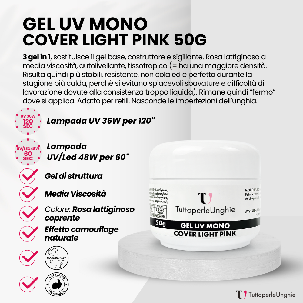 Gel UV Mono Cover Light Pink 50g