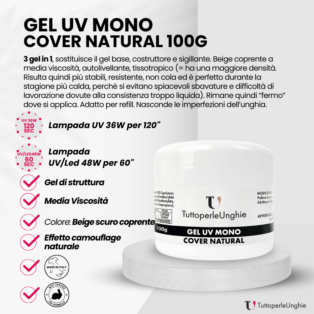 Gel UV Mono Cover Natural 100g