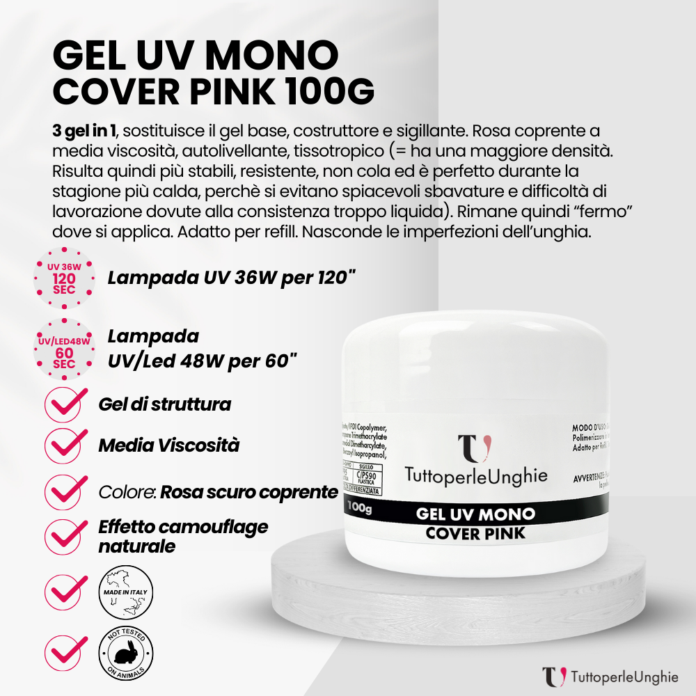 Gel UV Mono Cover Pink 100g