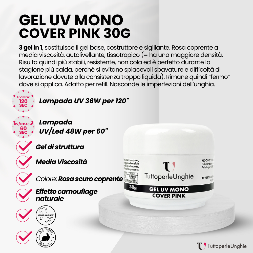 Gel UV Mono Cover Pink 30g