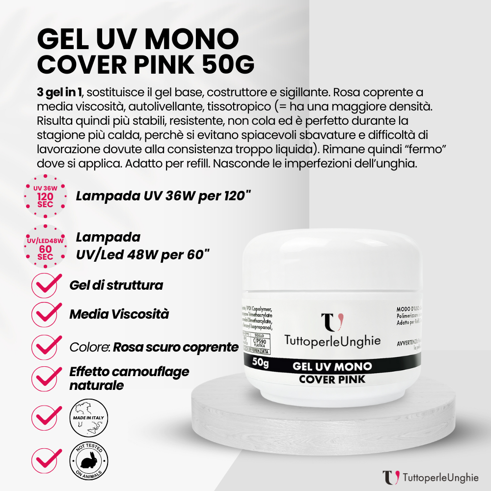 Gel UV Mono Cover Pink 50g