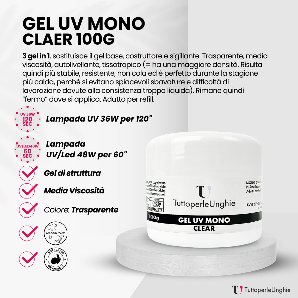 Gel UV Mono Clear 100g