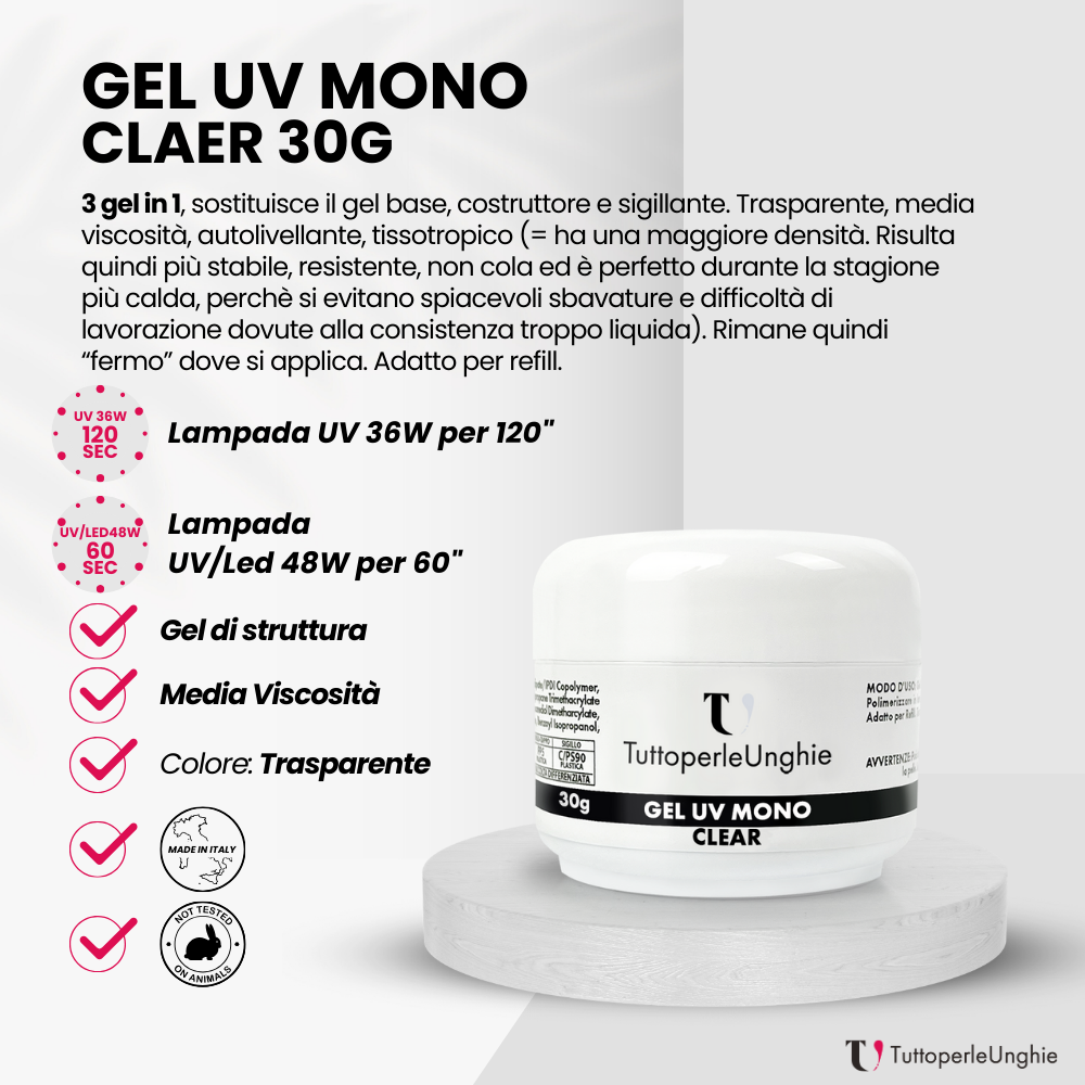 Gel UV Mono Clear 30g