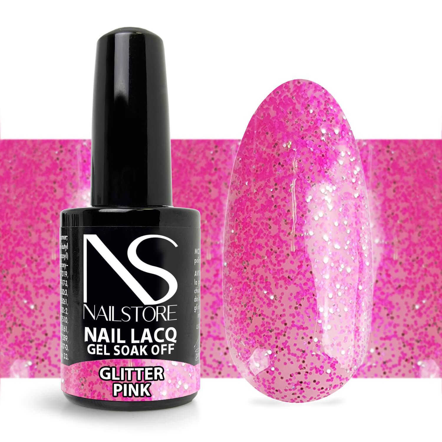 Smalto Semipermanente Nail Lacq Glitter Pink-NAILSTORE