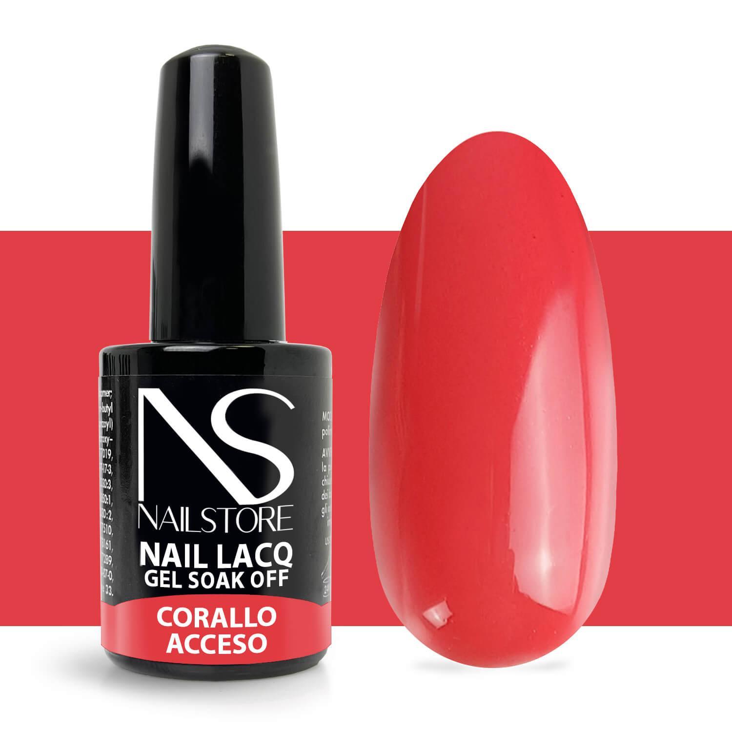 Smalto Semipermanente Nail Lacq Corallo Acceso-NAILSTORE